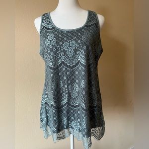 Maurices tank top sleeveless blouse shell lace light green sz M  NWT